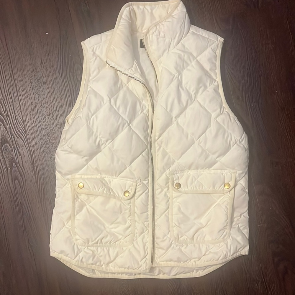 J crew white puffer vest